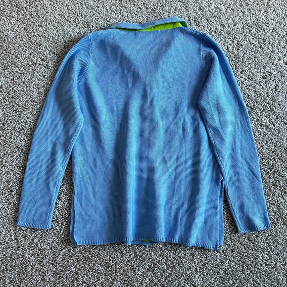 Gretchen Scott Womens Sz Small Blue Button-Up Lightweight Sweater - Picture 3 of 9